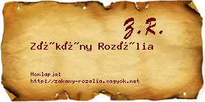 Zákány Rozália névjegykártya
